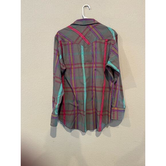 Wrangler Men's Size 16 Cowboy Cut Long Sleeves Button Down Shirt Multicolor - Picture 2 of 5